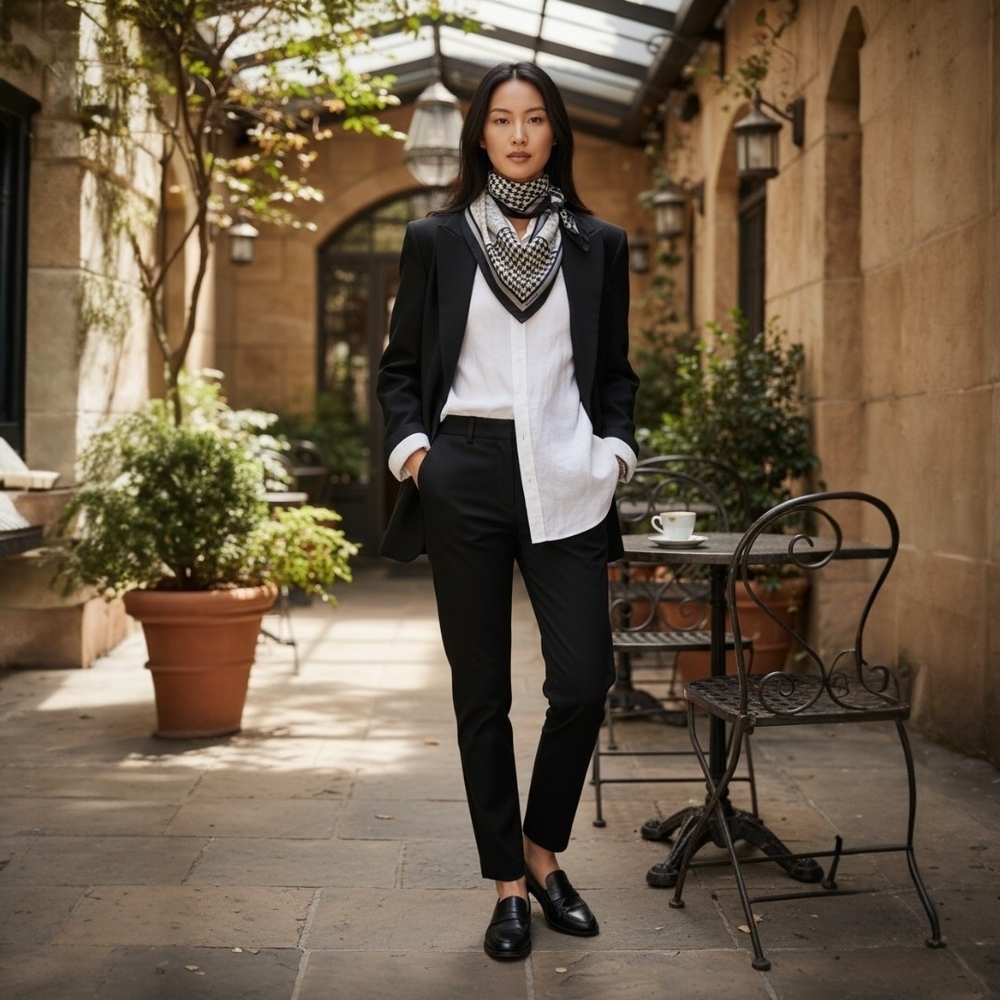 Dior Monogram & Houdstooth Silk Scarf